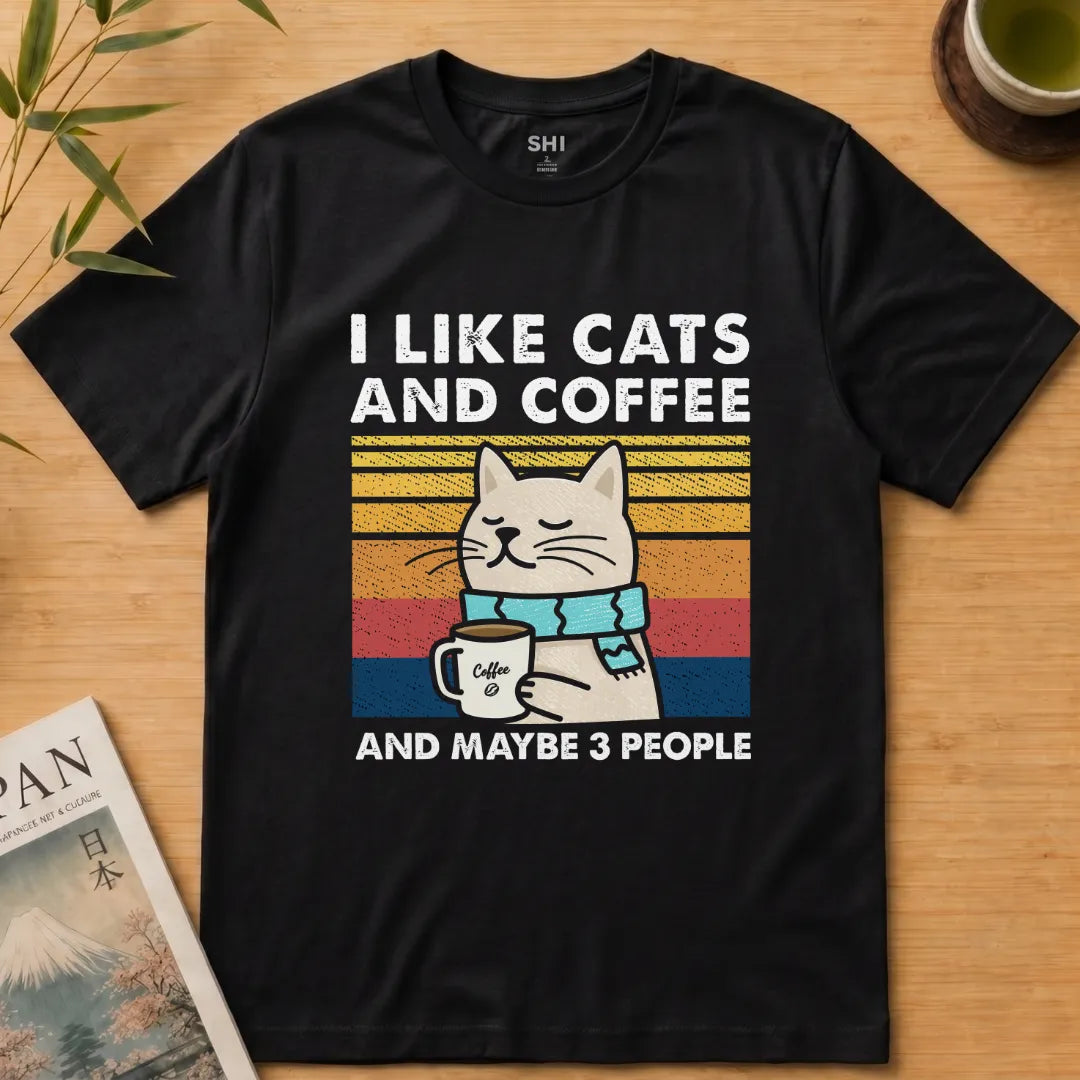 I Like Cats and Coffee - Premium Graphic Tee