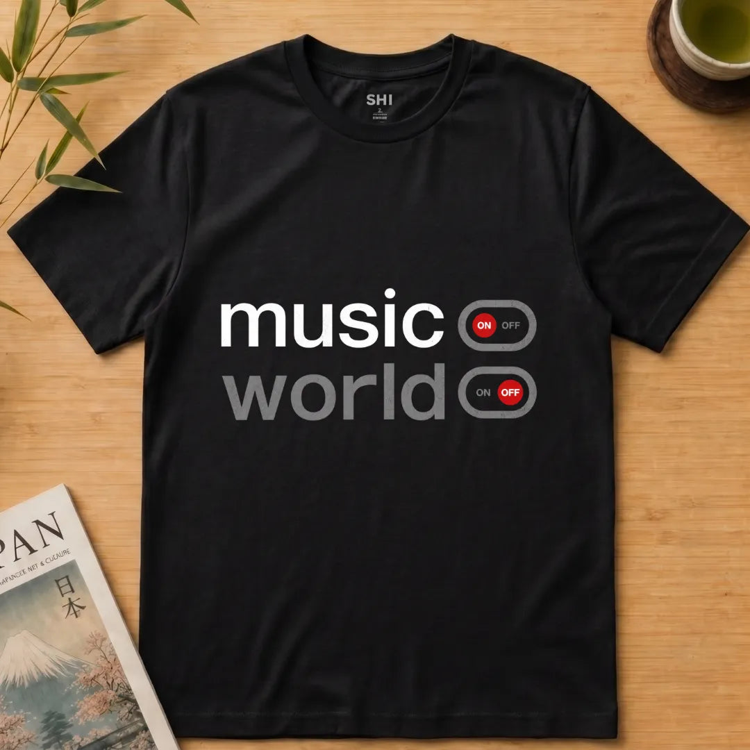 Music On/ World Off - Premium Graphic T-shirt
