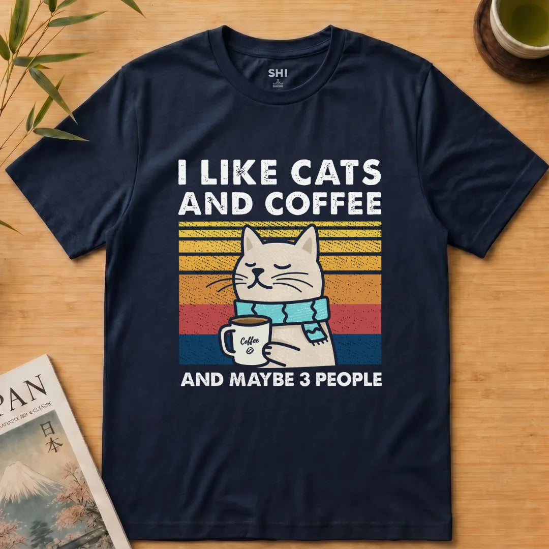 I Like Cats and Coffee - Premium Graphic Tee