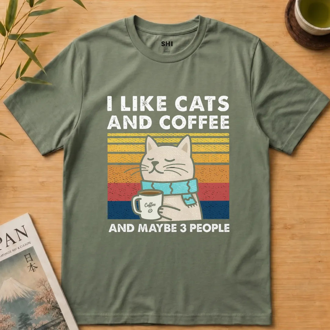 I Like Cats and Coffee - Premium Graphic Tee