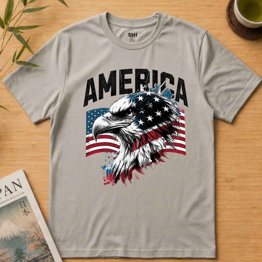 America Eagle Flag - Premium Graphic T-shirt