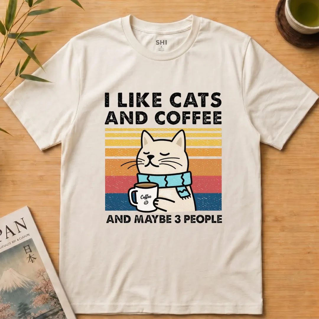 I Like Cats and Coffee - Premium Graphic Tee