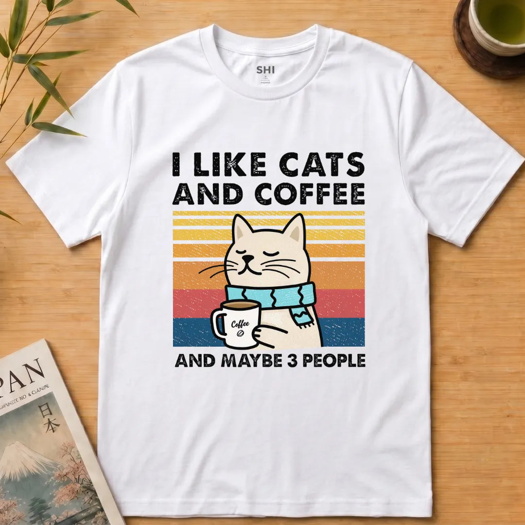 I Like Cats and Coffee - Premium Graphic Tee