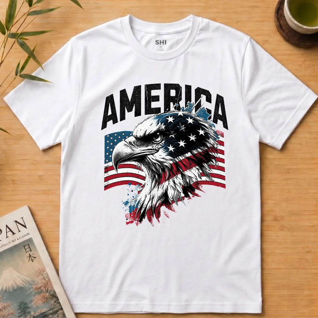 America Eagle Flag - Premium Graphic T-shirt